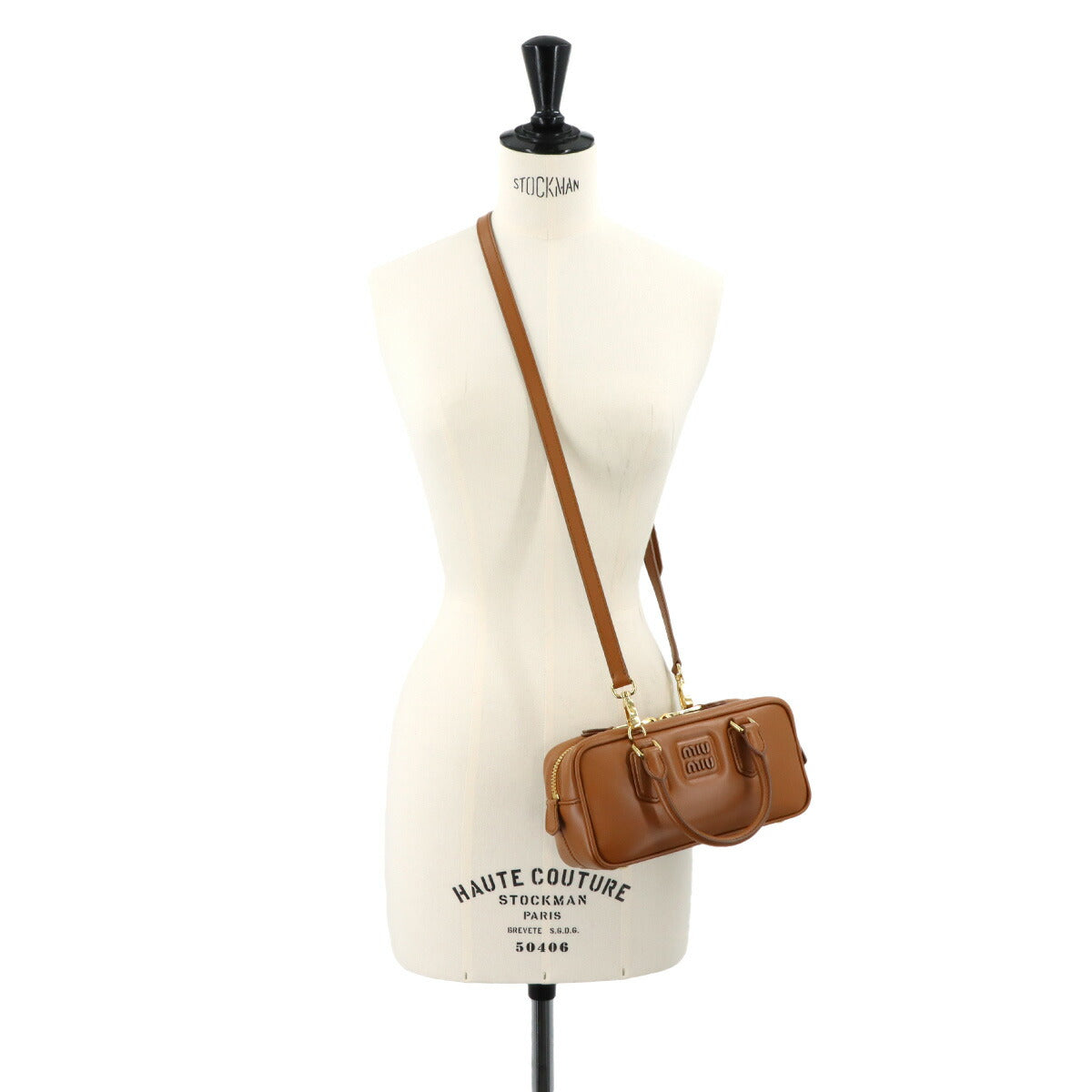 Arcadie Hand Shoulder Bag Lether Cognac Brown 5BB142 Purse