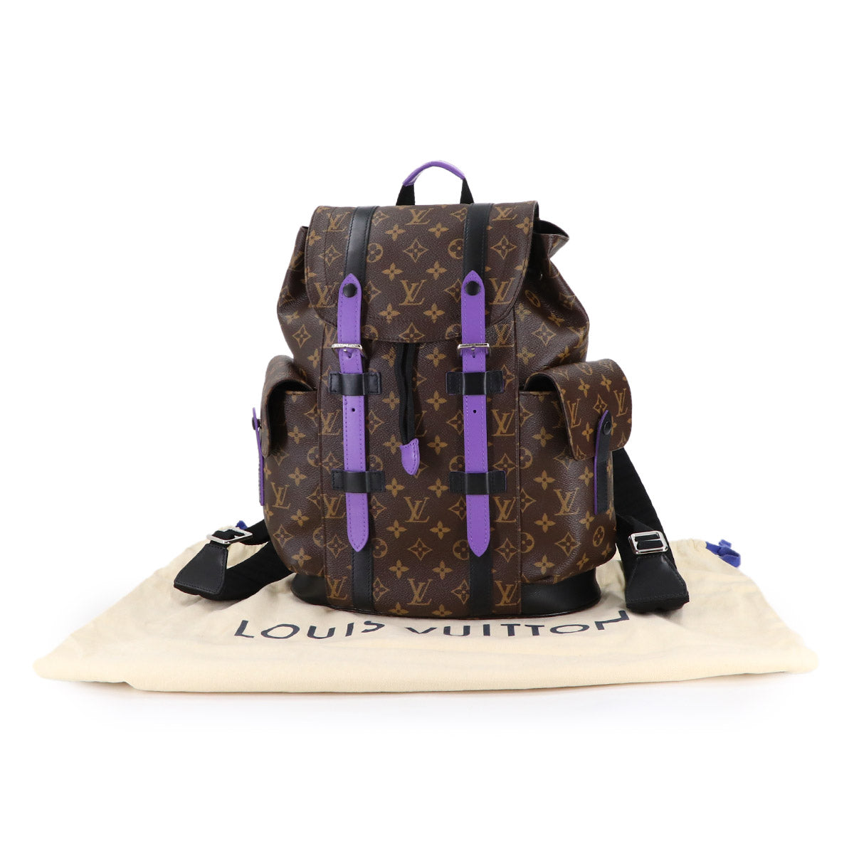 Monogram Macassar Christopher PM Back Pack Purple M46247