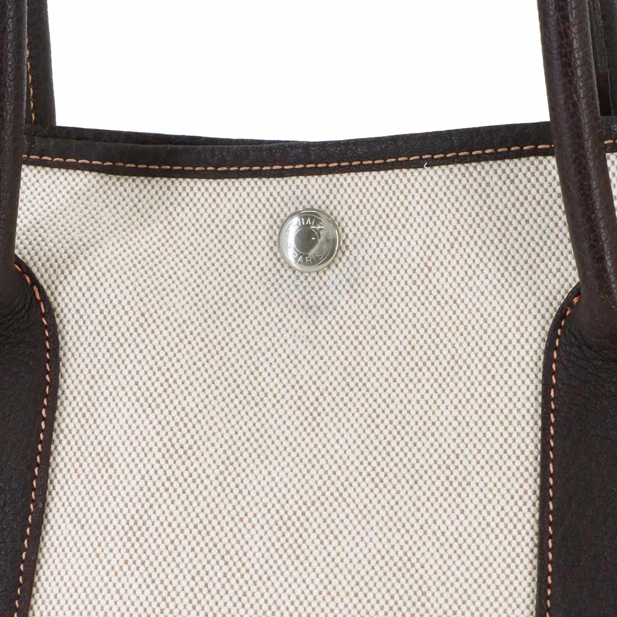 Garden Party PM Tote Bag Toile H Negonda Natural Marron Purse