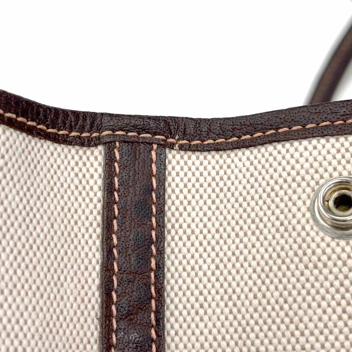 Garden Party PM Tote Bag Toile H Negonda Natural Marron Purse