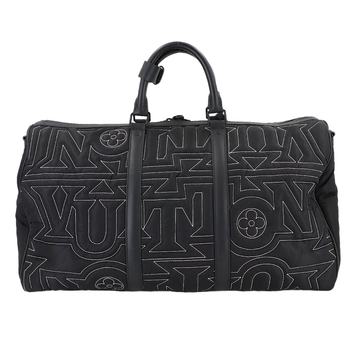 LV Snow Keepall Bandouliere 50 Nylon Leather Black M21428