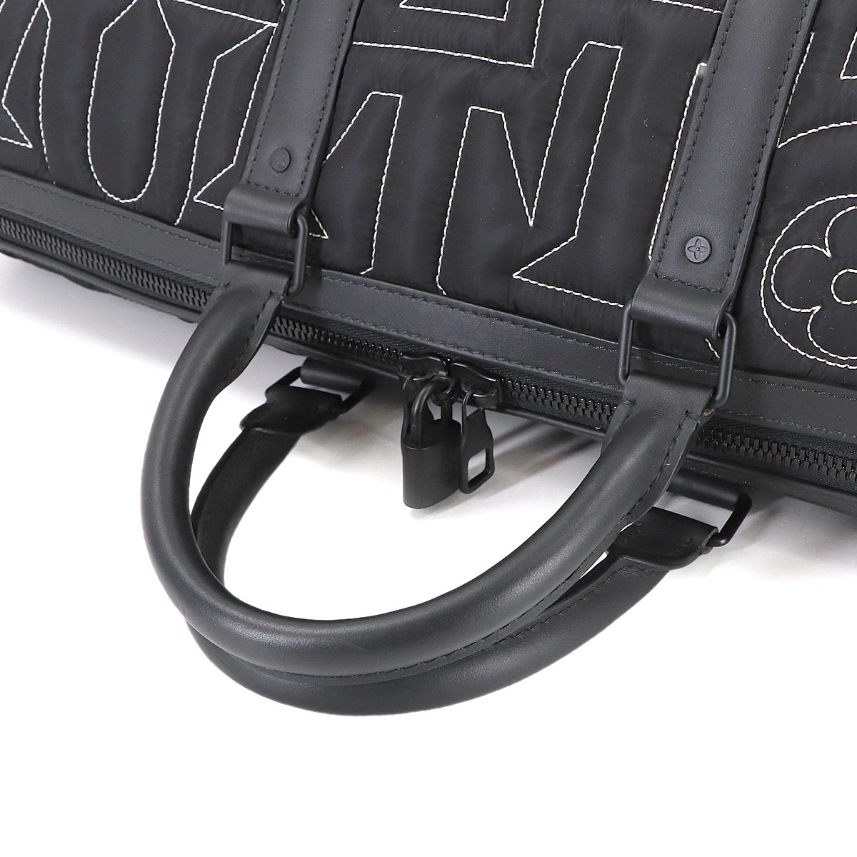 LV Snow Keepall Bandouliere 50 Nylon Leather Black M21428