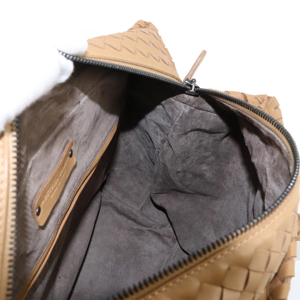 Intrecciato Tote Bag Leather Light Brown Purse