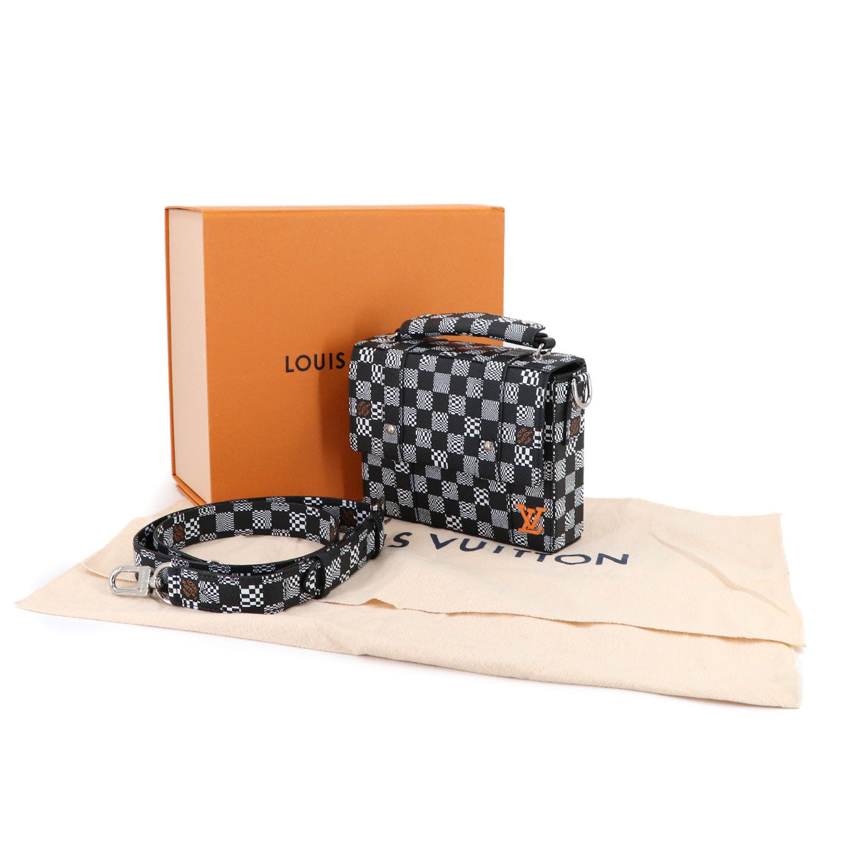 Damier Distorted Flap Soft Trunk Shoulder Bag N50032
