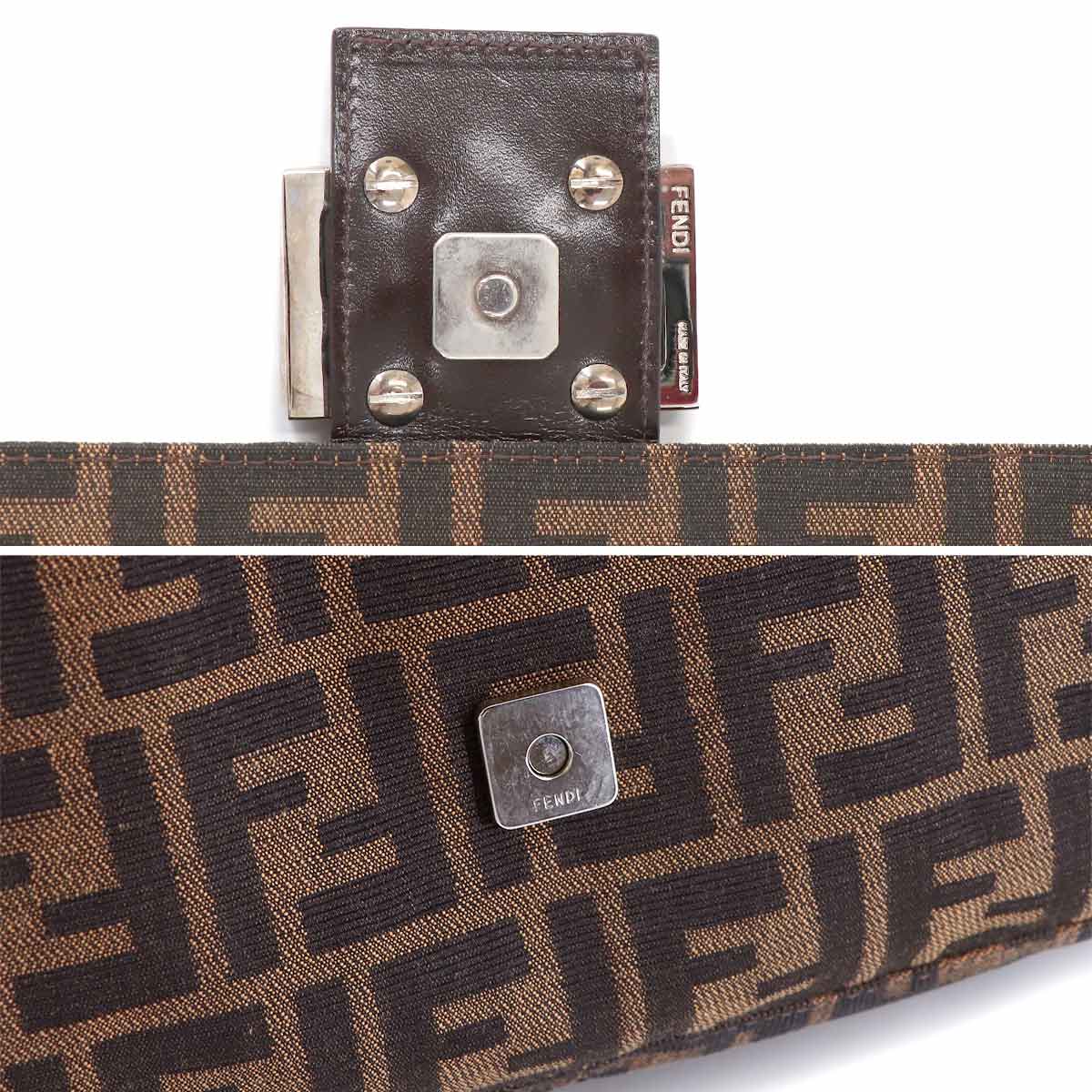 Zucca Mamma Baguette Shoulder Bag Canvas Leather Brown 26325