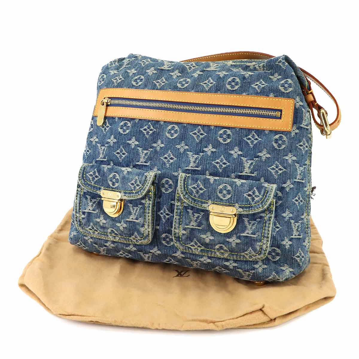Monogram Denim Buggy GM Shoulder Bag Blue M95048 Purse