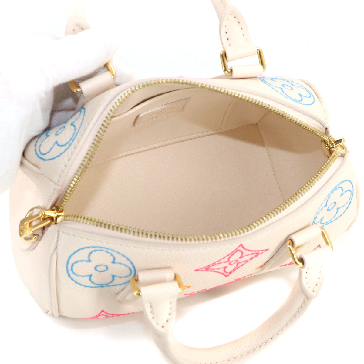 Speedy Bandouliere 20 2way Hand Bag Leather White M46667