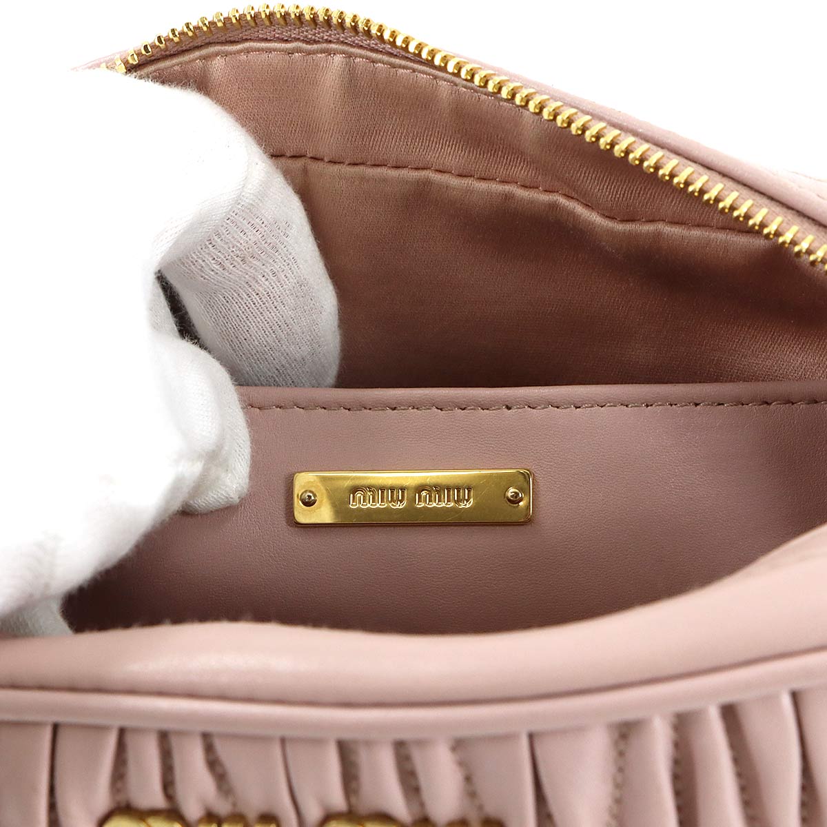 Matelasse Chain Shoulder Bag Leather Pink Purse