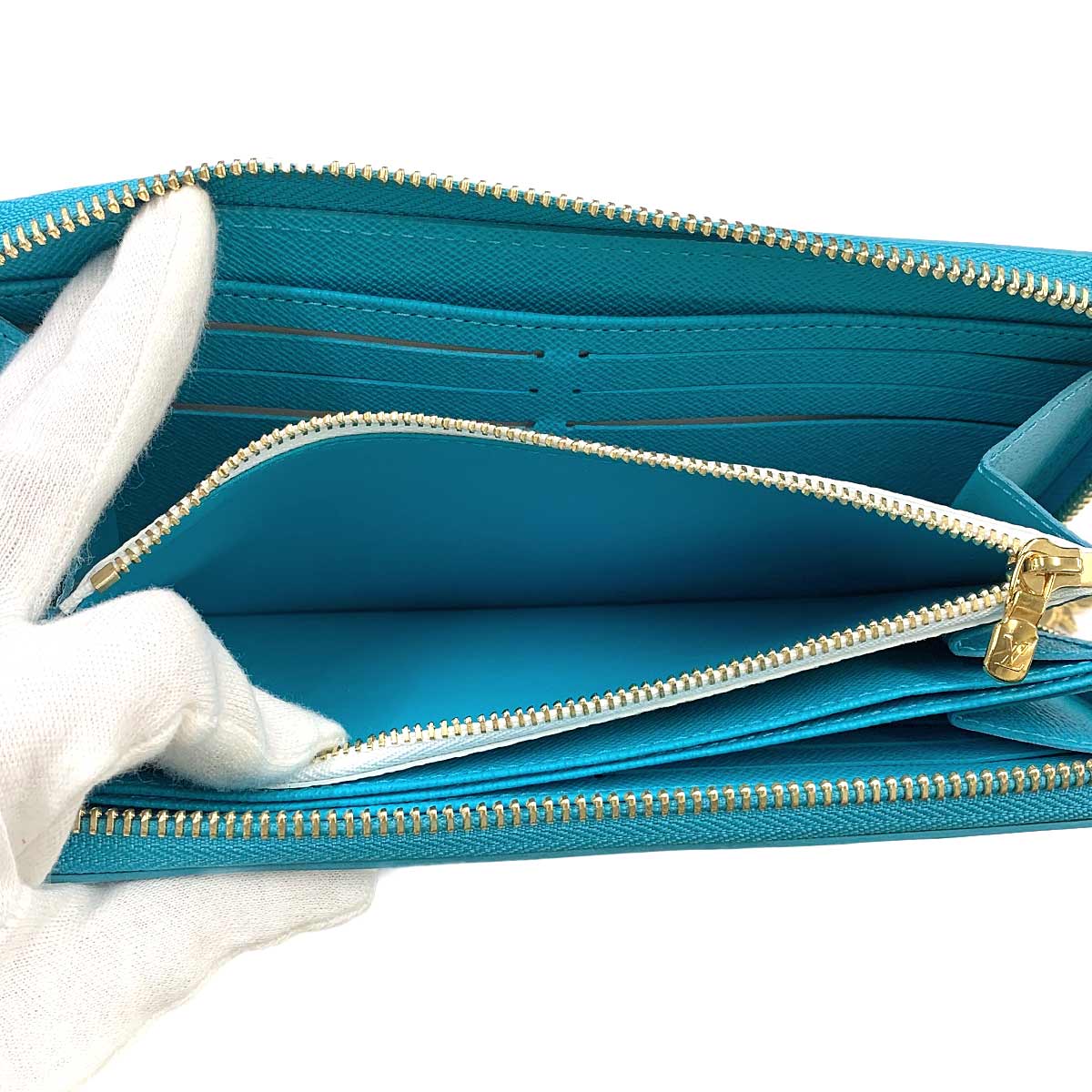 LVxTM Epi Zippy Wallet Leather Kabira Bleu M14158