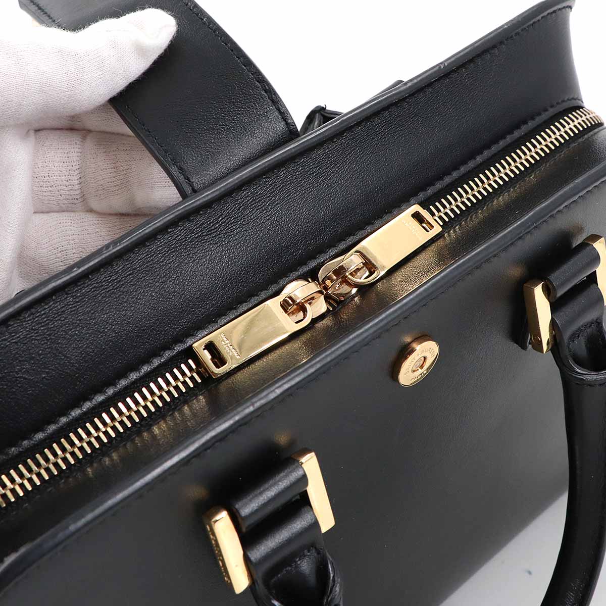 Baby Cabas Hand Shoulder Bag Leather Black 568853