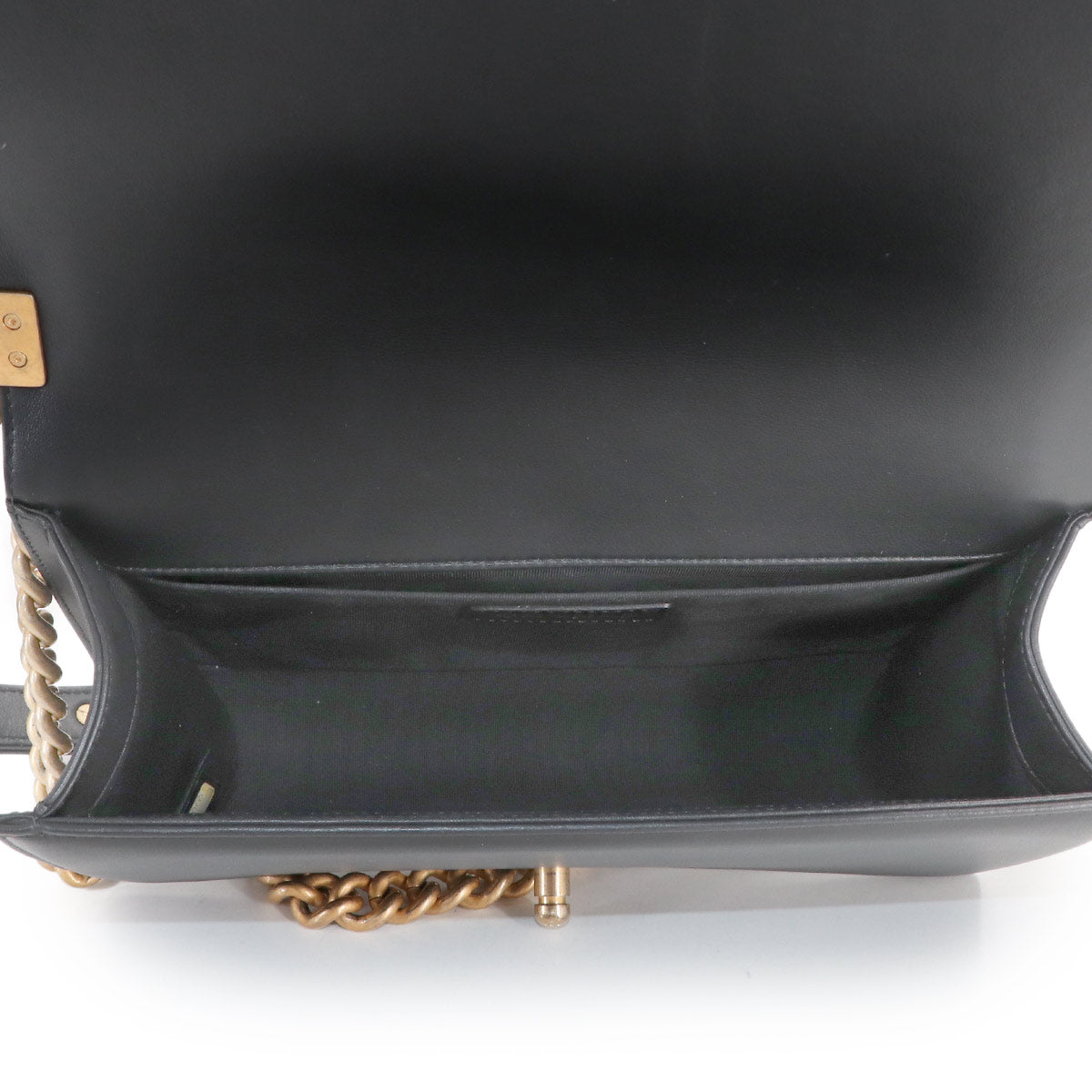 BOY CHANEL Chain Shoulder Bag Leather Black A67086 Purse