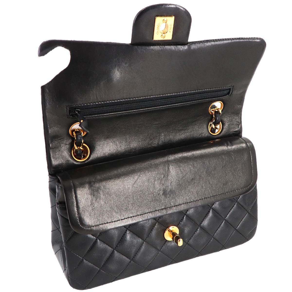 Matelasse 23 Chain Shoulder Bag Leather Black A01113 Vintage