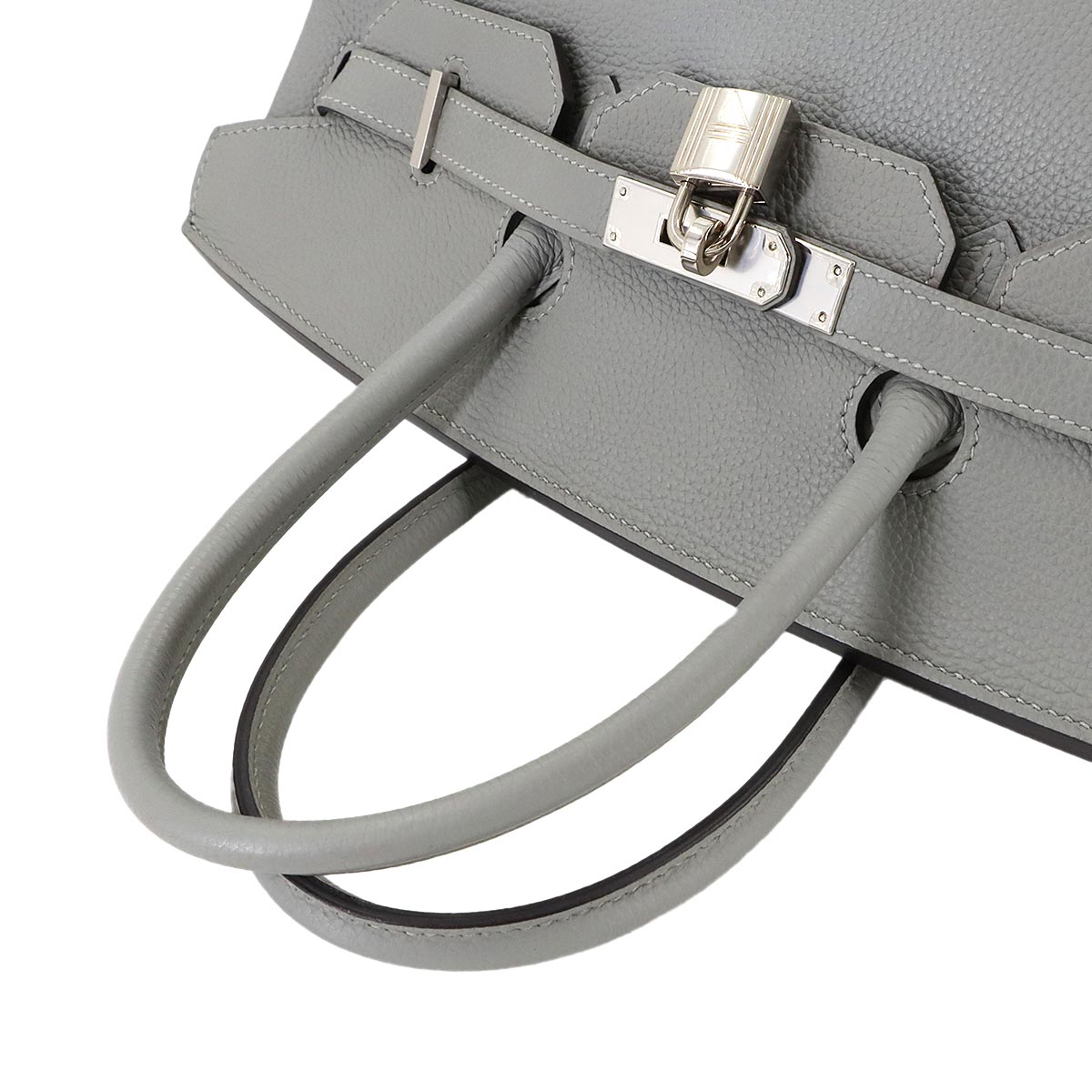 Birkin 35 Verso Hand Bag Togo Gris Mouette Bleu Agate