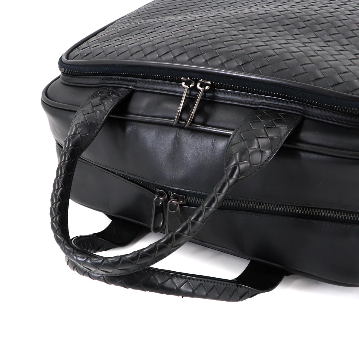 Intrecciato Buisiness Bag Leather Black Purse