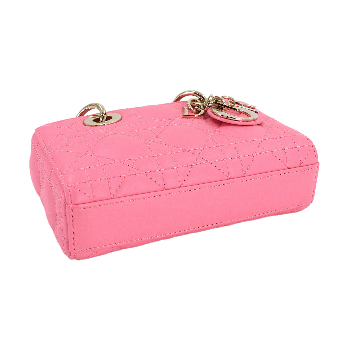 Lady D-Joy Micro Hand Shoulder Bag Leather Pink