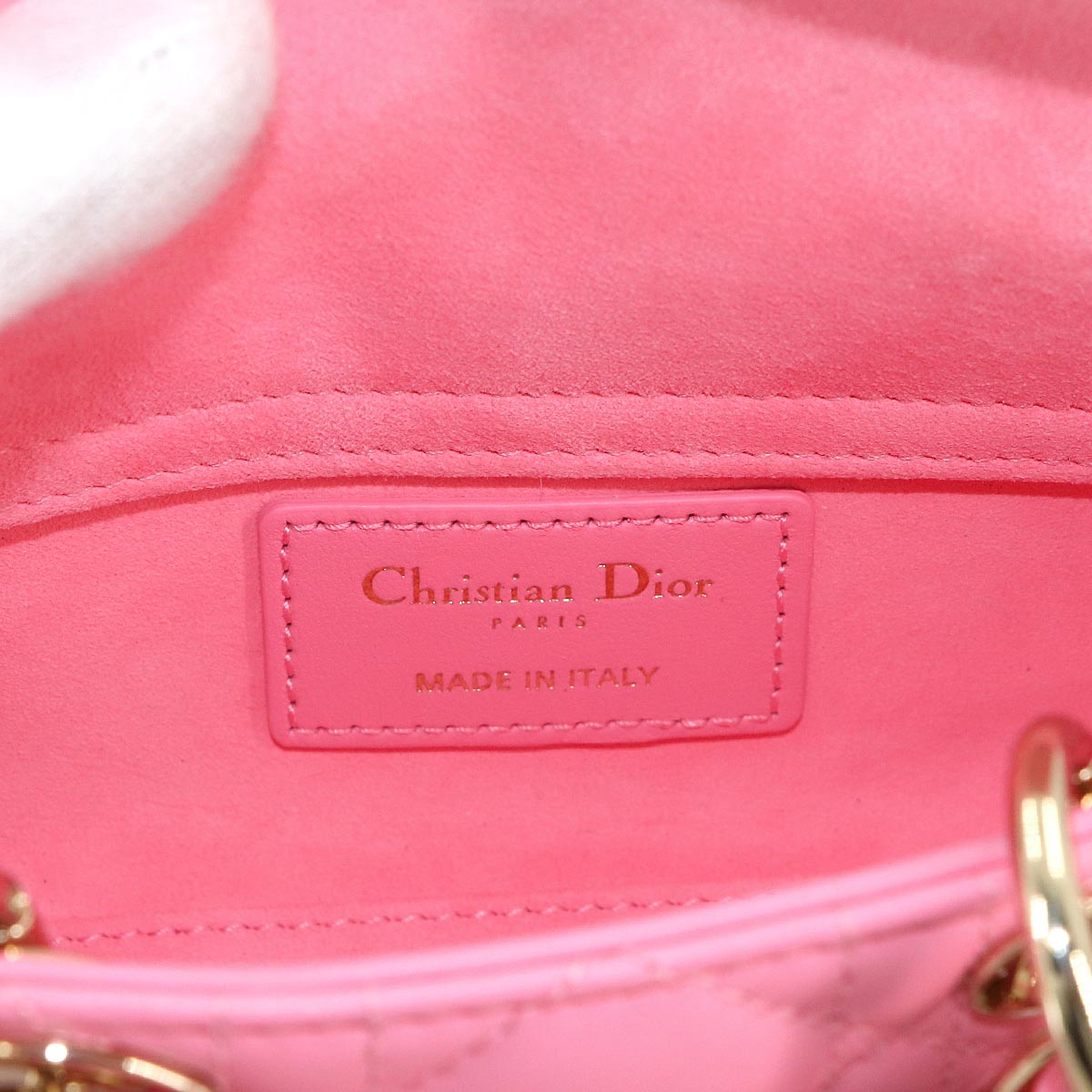 Lady D-Joy Micro Hand Shoulder Bag Leather Pink