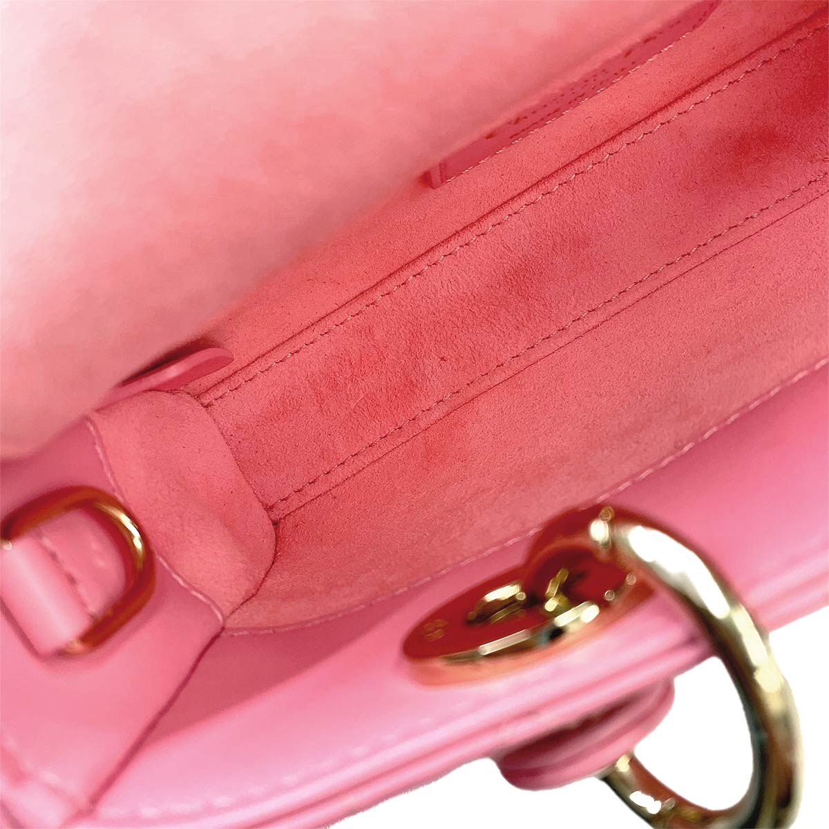 Lady D-Joy Micro Hand Shoulder Bag Leather Pink