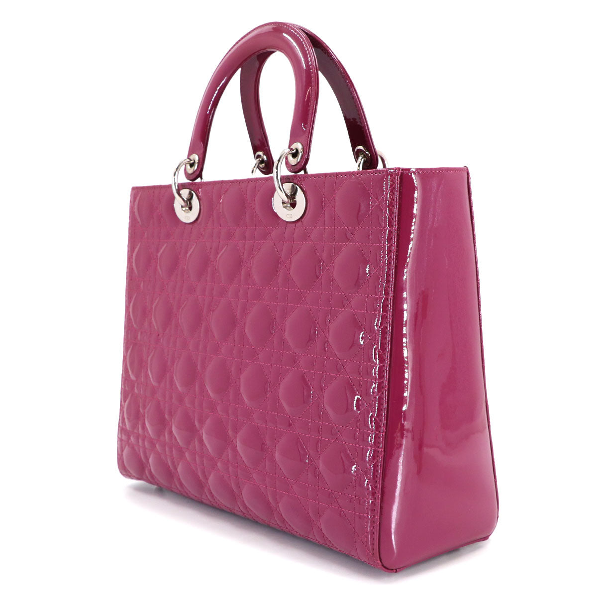 Lady Dior Large 2way Hand Shoulder Bag Enamel Pink
