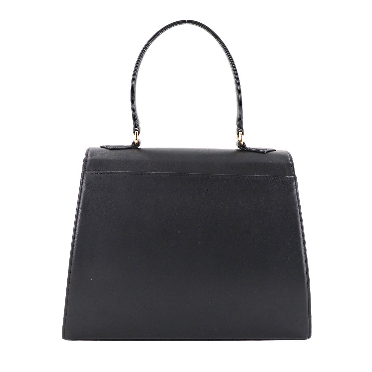 Hand Bag Leather Black White Dot Vintage