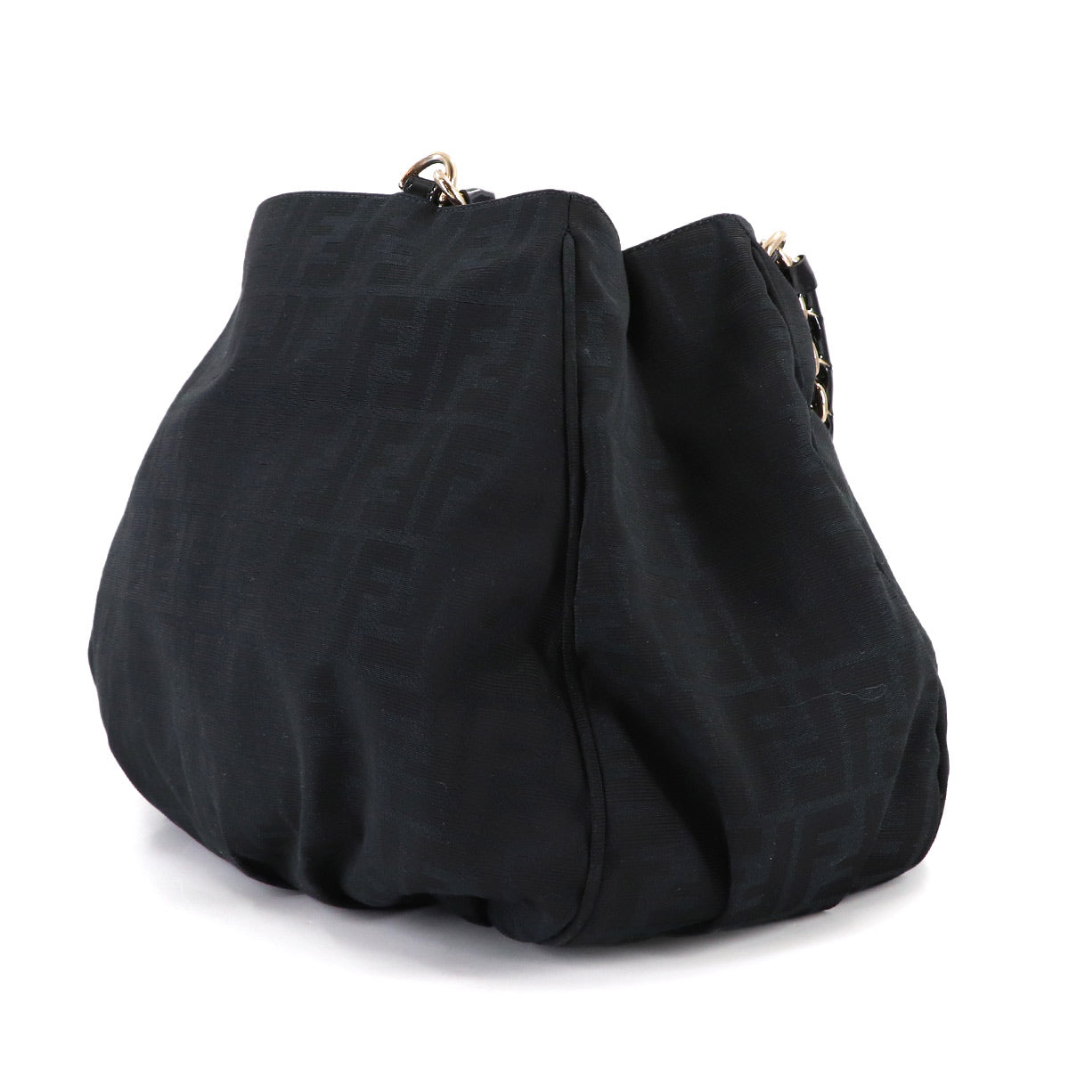 Zucca Chain Tote Bag Canvas Enamel Black 8BR616 Purse