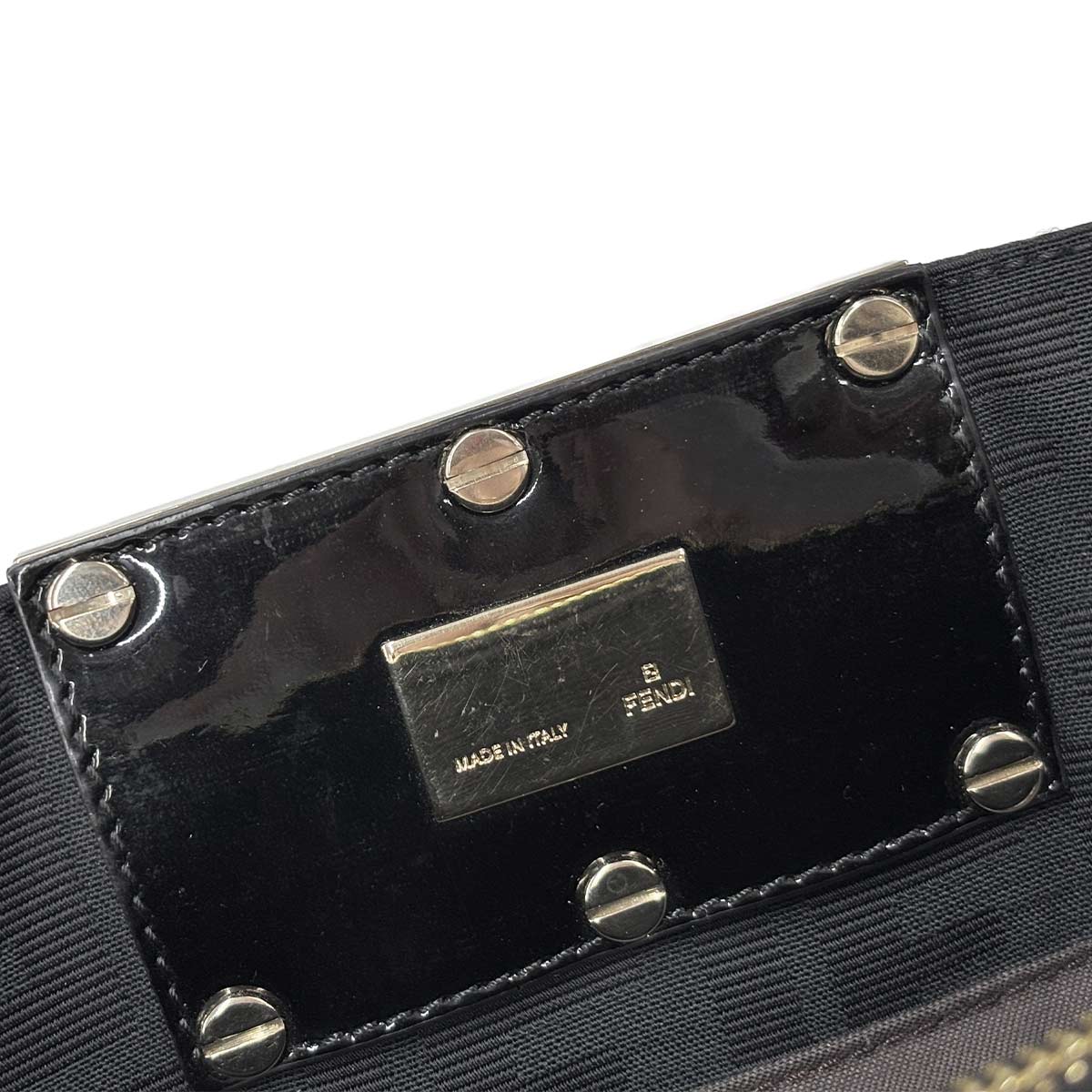 Zucca Chain Tote Bag Canvas Enamel Black 8BR616 Purse