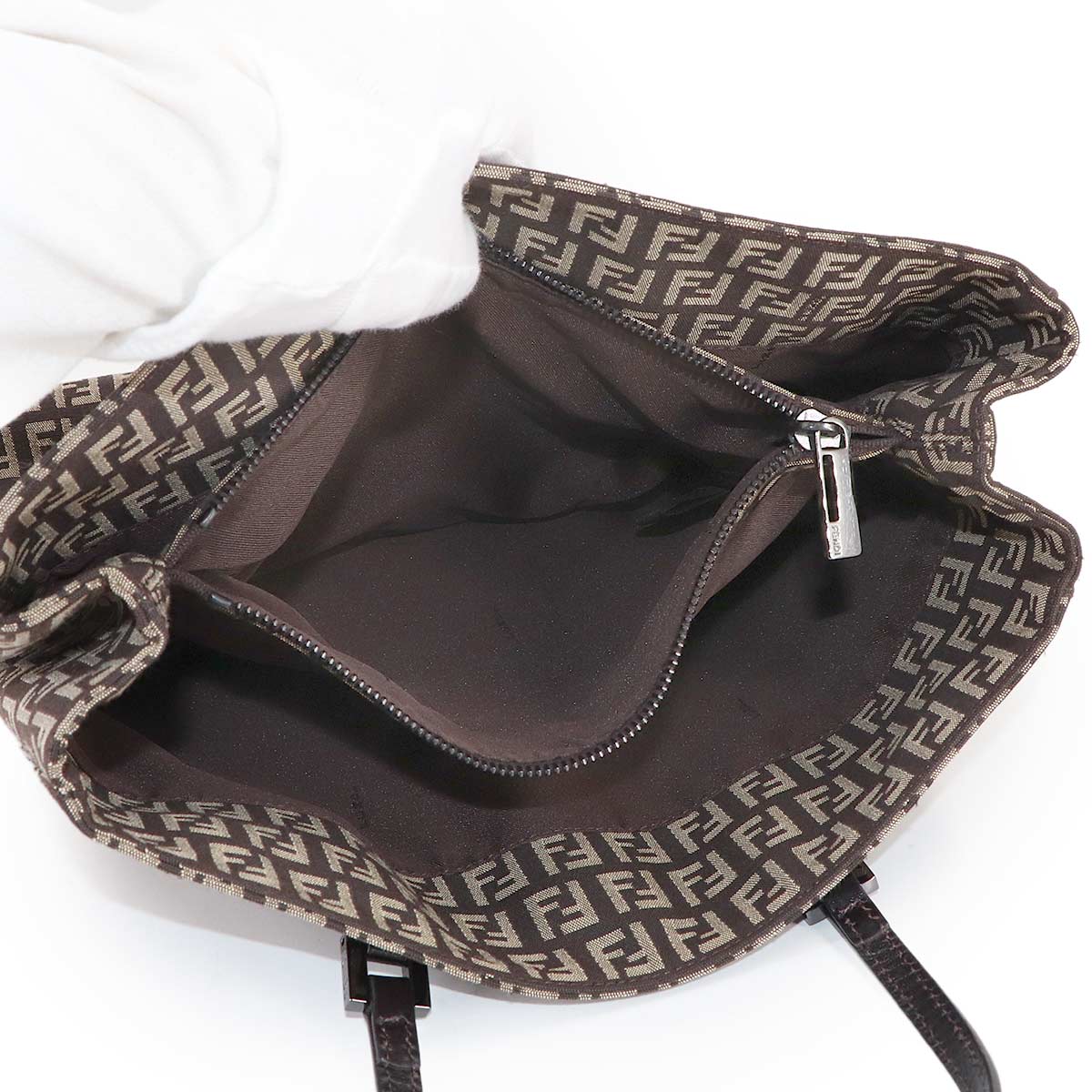 Zucchino Tote Bag Canvas Leather Brown 8BH238 Purse