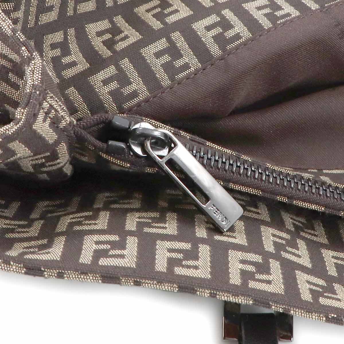 Zucchino Tote Bag Canvas Leather Brown 8BH238 Purse