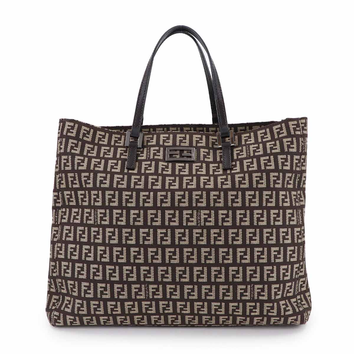 Zucchino Tote Bag Canvas Leather Brown 8BH238 Purse