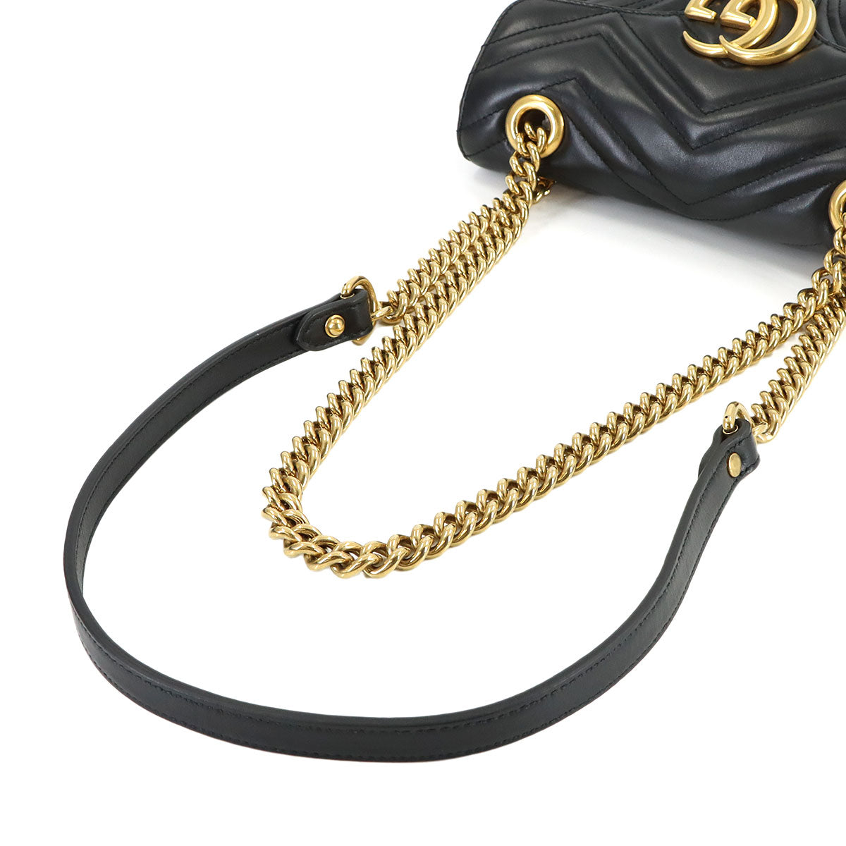 GG Marmont Small Shoulder Bag Leather Black 446744 Purse
