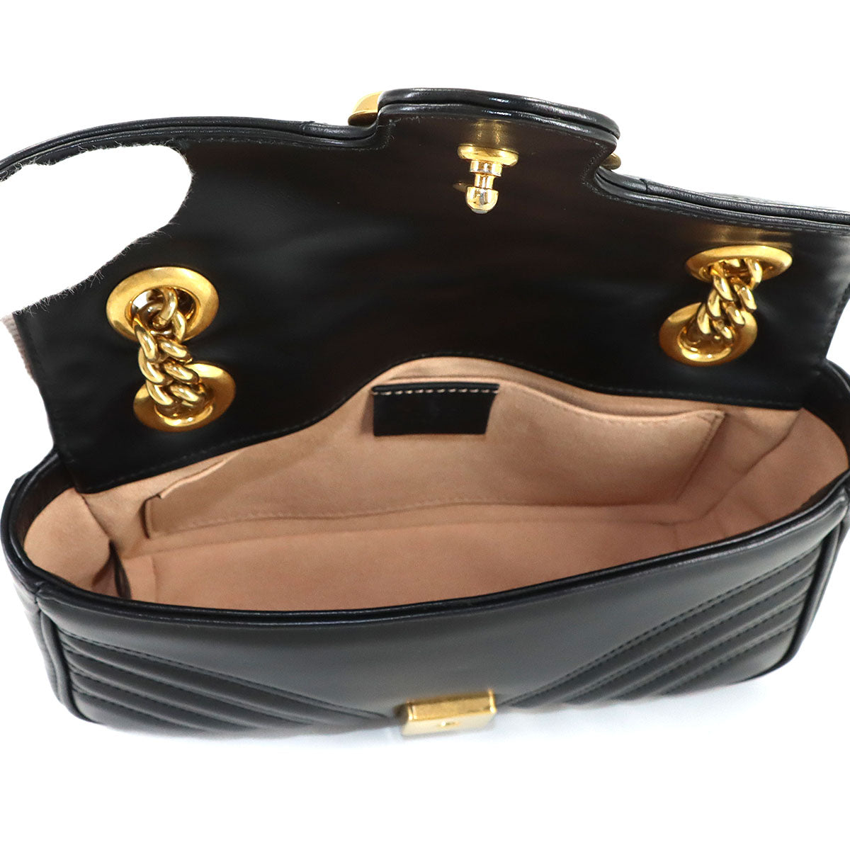 GG Marmont Small Shoulder Bag Leather Black 446744 Purse