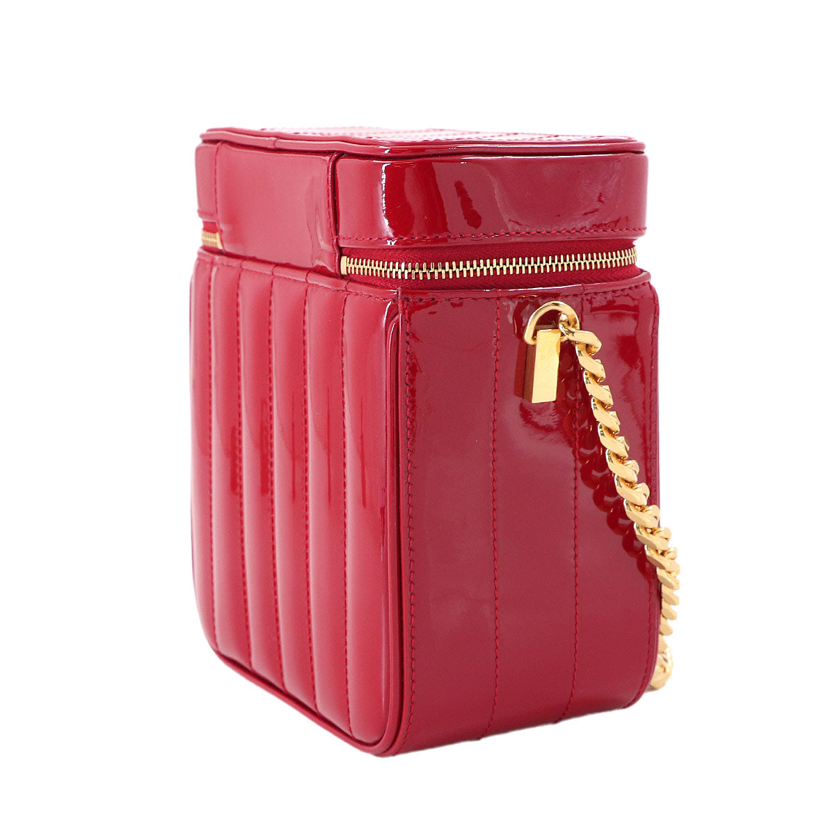 Vicky Vanity Chain Shoulder Bag Enamel Red 585146