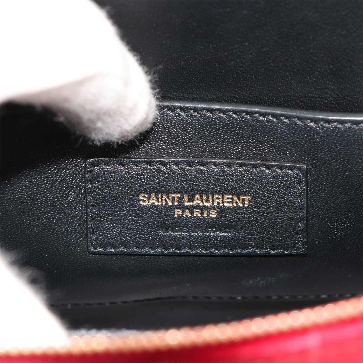 Vicky Vanity Chain Shoulder Bag Enamel Red 585146