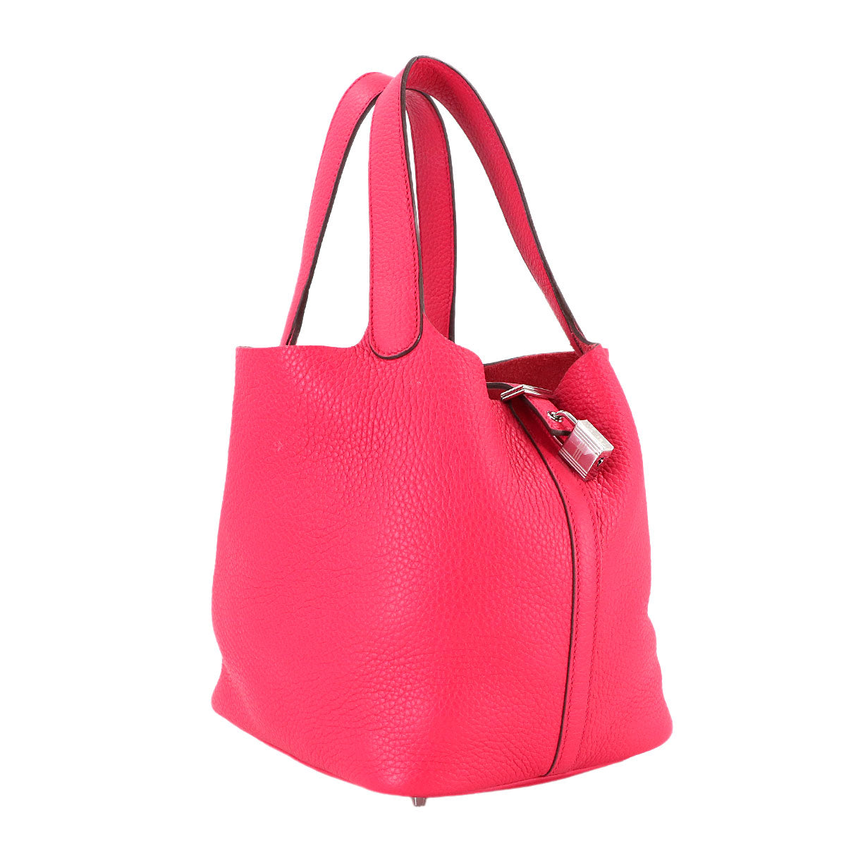 Picotin Lock MM Hand Bag Taurillon Clemence Rose Extreme