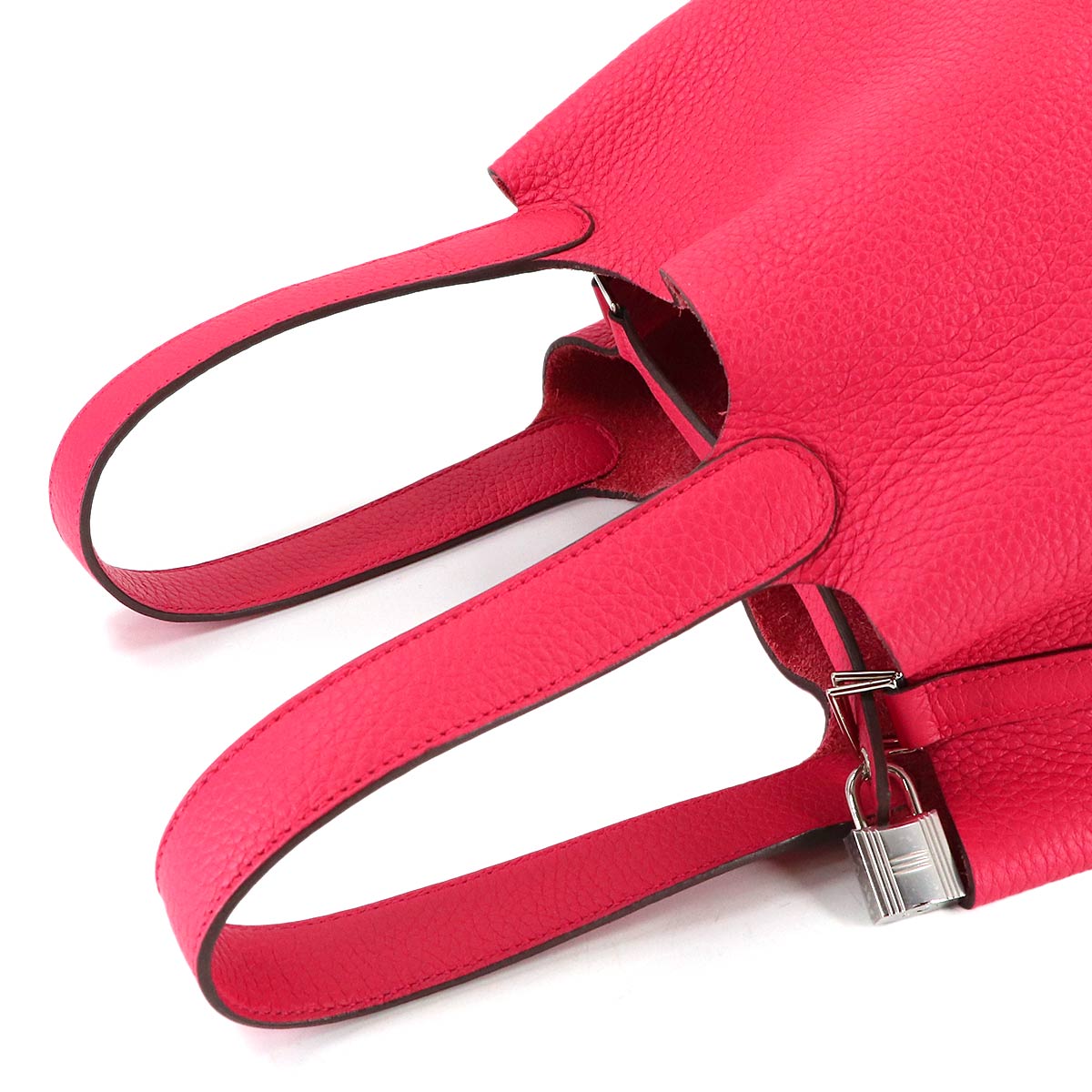 Picotin Lock MM Hand Bag Taurillon Clemence Rose Extreme