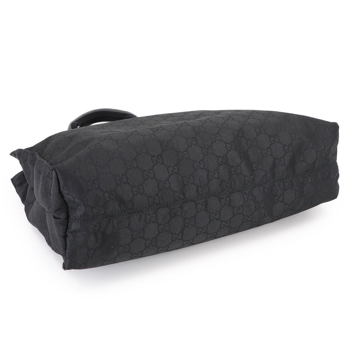 GG Nylon Tote Bag Leather Black 449178 Purse