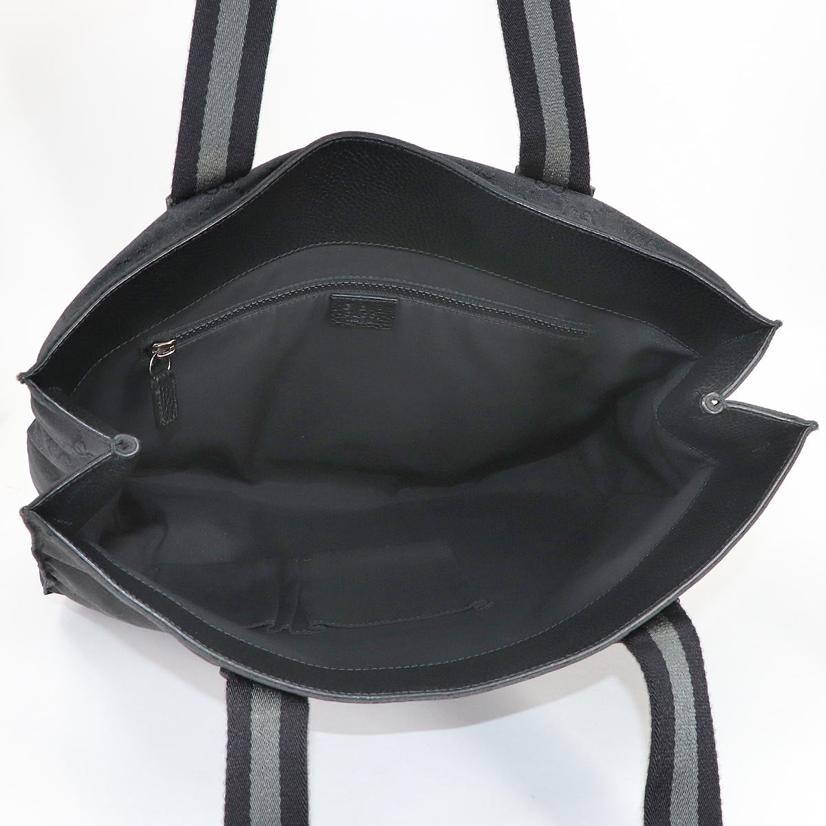 GG Nylon Tote Bag Leather Black 449178 Purse