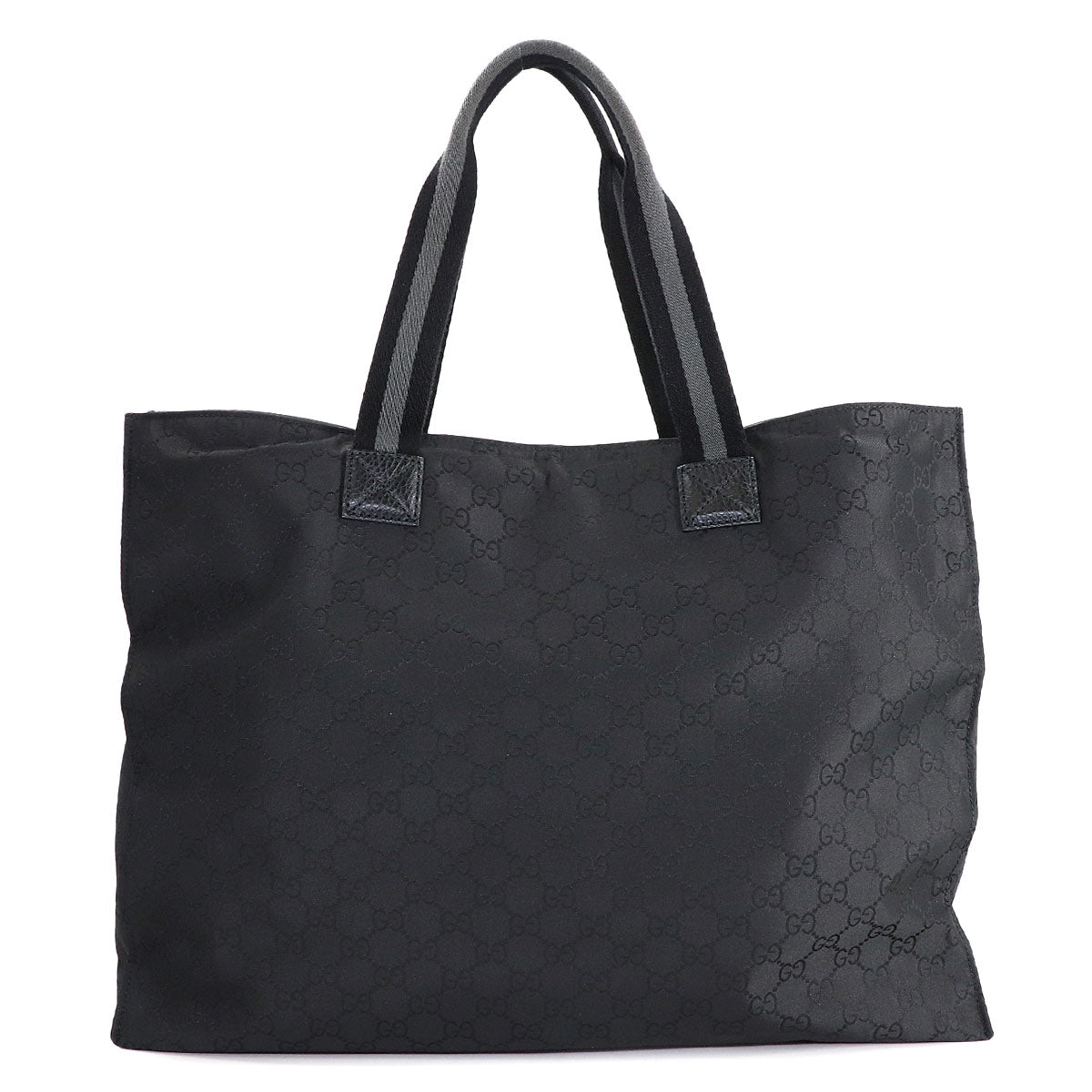 Tote Bag GG Nylon Leather Black 449176 Purse