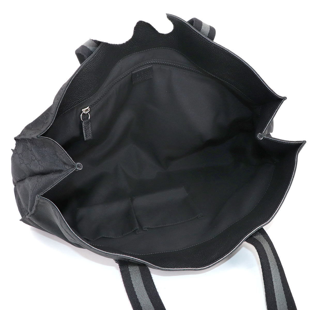 Tote Bag GG Nylon Leather Black 449176 Purse