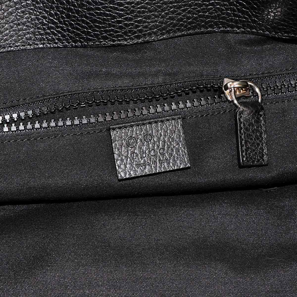 Tote Bag GG Nylon Leather Black 449176 Purse