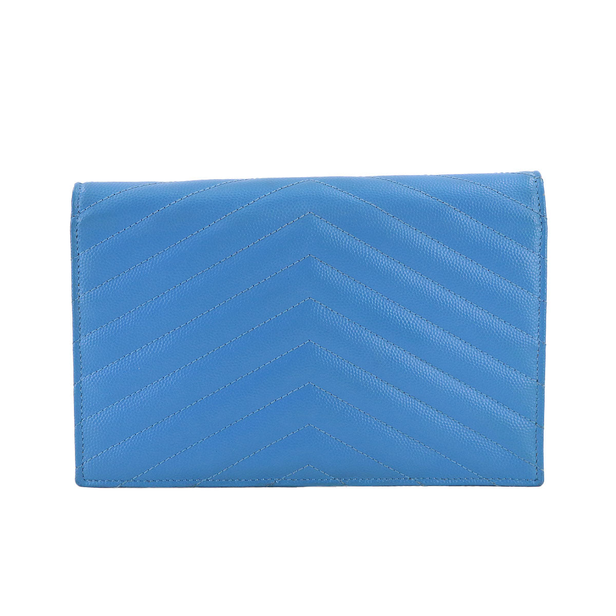 Cassandre Envelope Chain Wallet Leather Blue 393953
