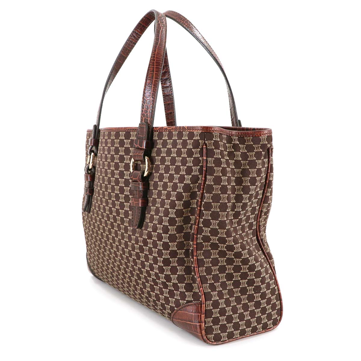 Macadam Tote Bag Canvas Leather Brown Purse