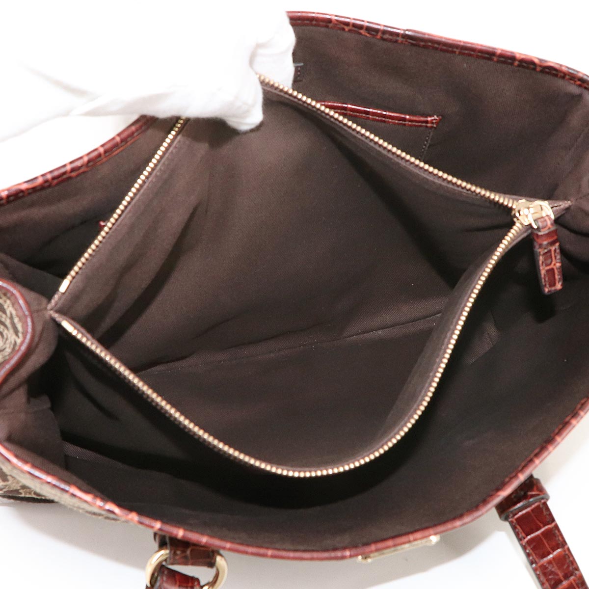 Macadam Tote Bag Canvas Leather Brown Purse