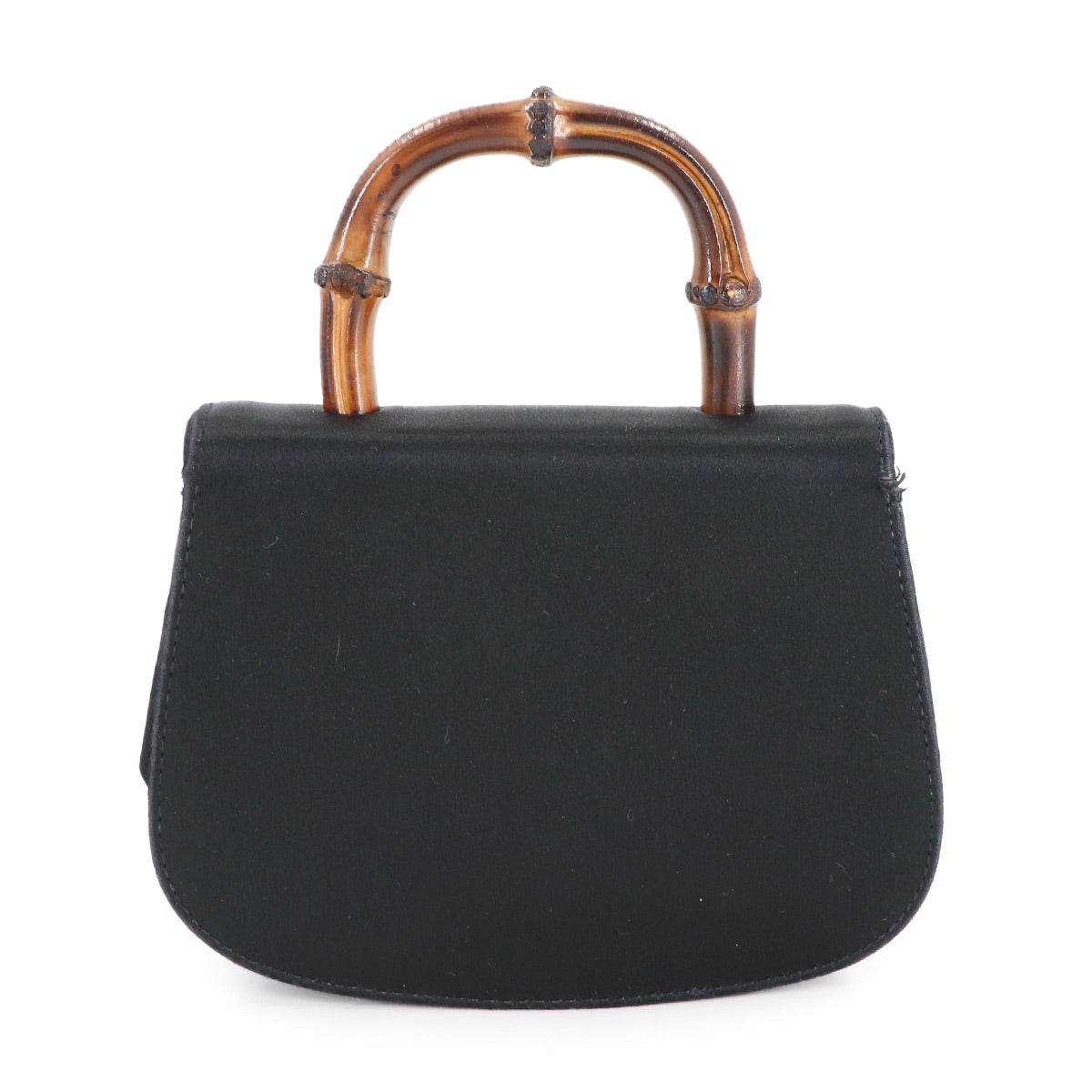 Bamboo 2way Hand Shoulder Bag Satin Black Purse