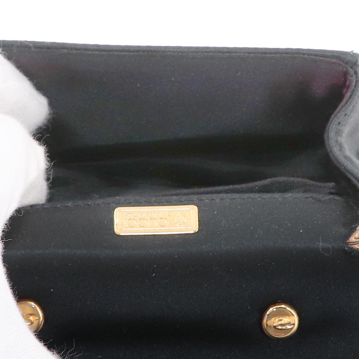 Bamboo 2way Hand Shoulder Bag Satin Black Purse