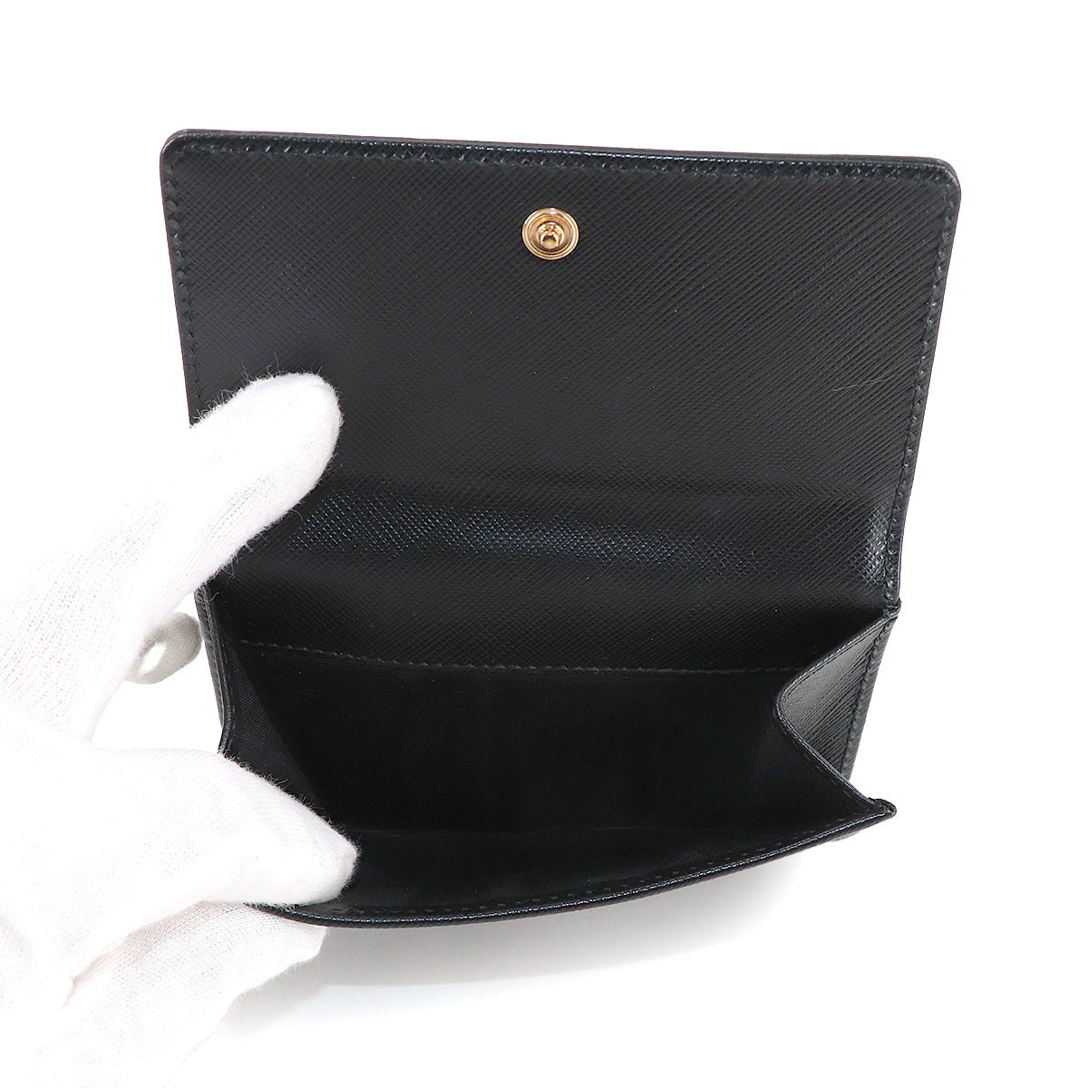 Vara Compact Wallet Leather Black White Purse