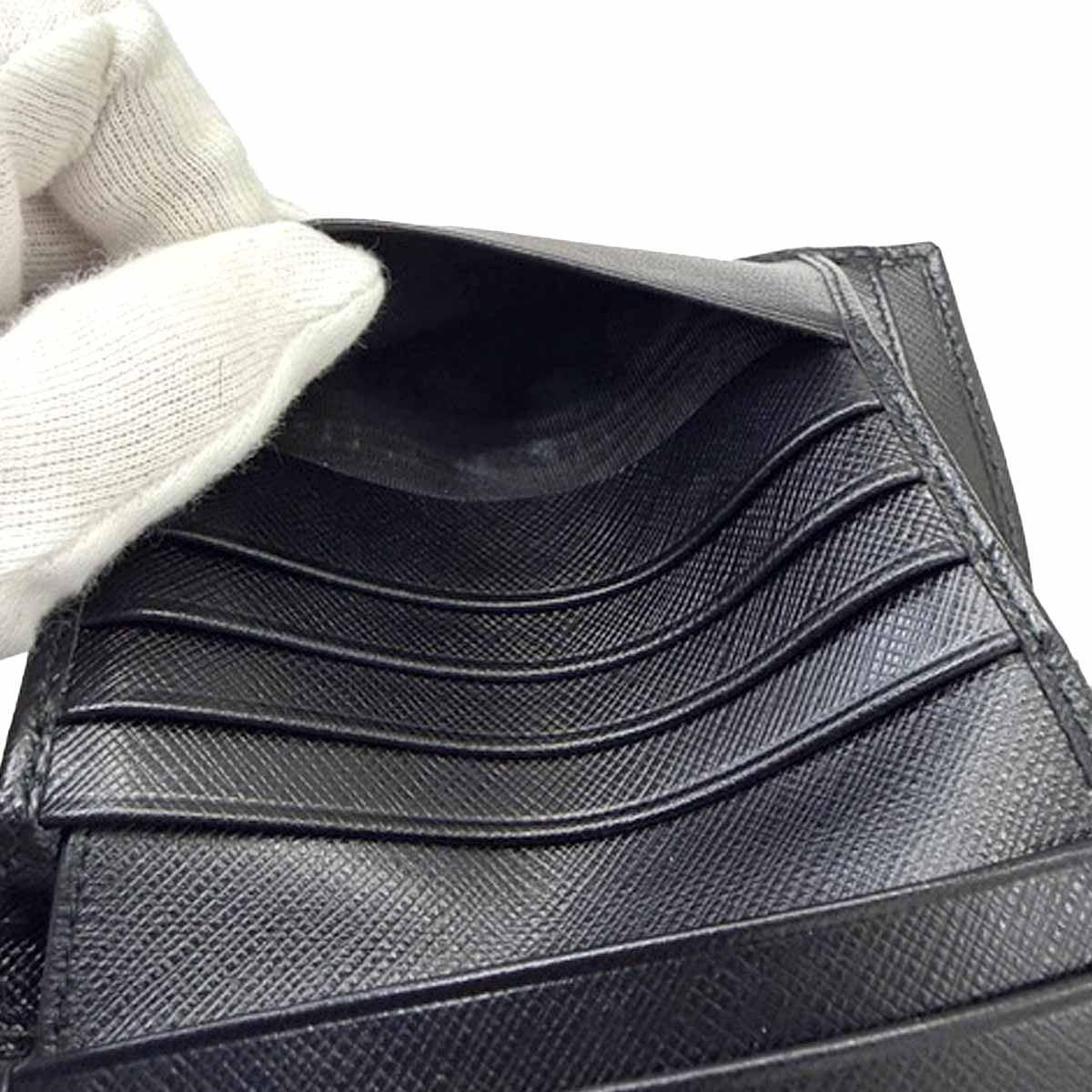 Vara Compact Wallet Leather Black White Purse