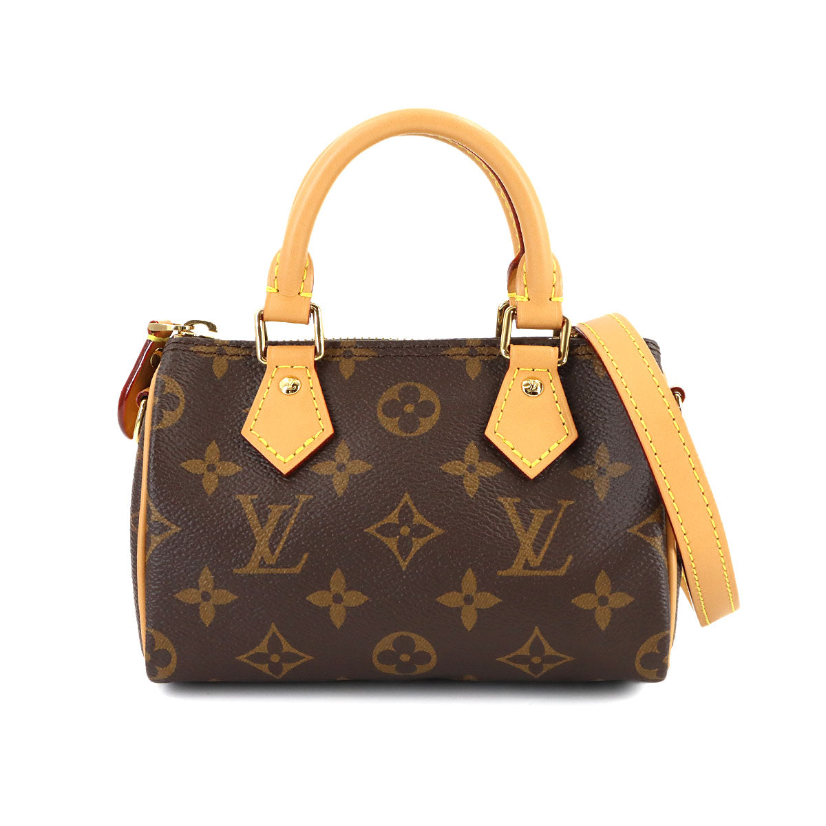 Monogram Nano Speedy 2way Hand Shoulder Bag Brown M81085