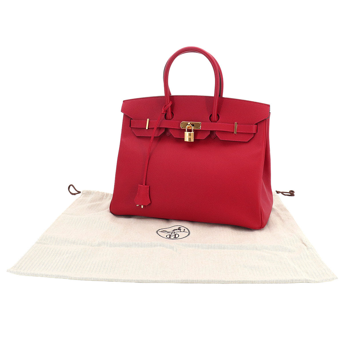 Birkin 35 Epsom Rouge Casaque Hand Bag Red