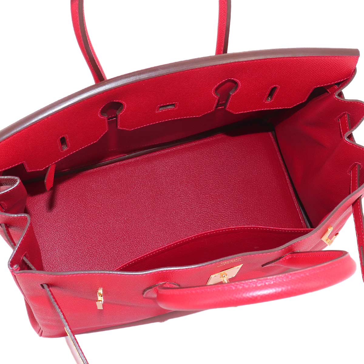 Birkin 35 Epsom Rouge Casaque Hand Bag Red