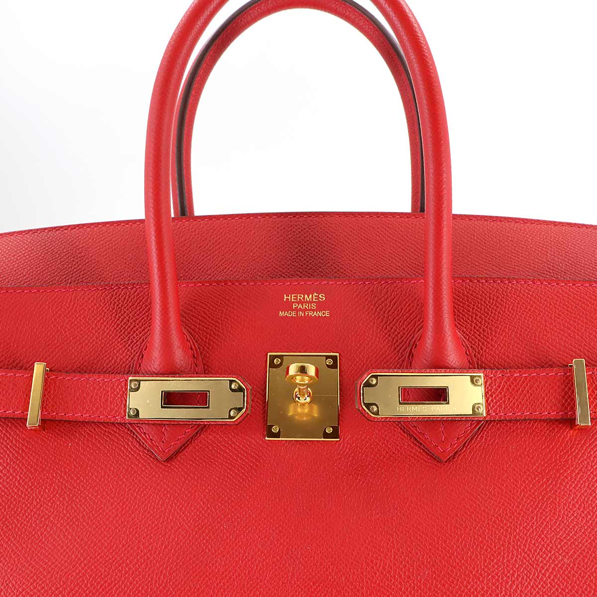 Birkin 35 Epsom Rouge Casaque Hand Bag Red